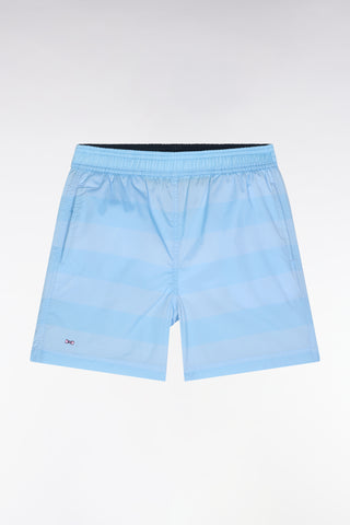 Striped sky blue children's swimsuit