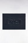 Navy grained leather card holder
