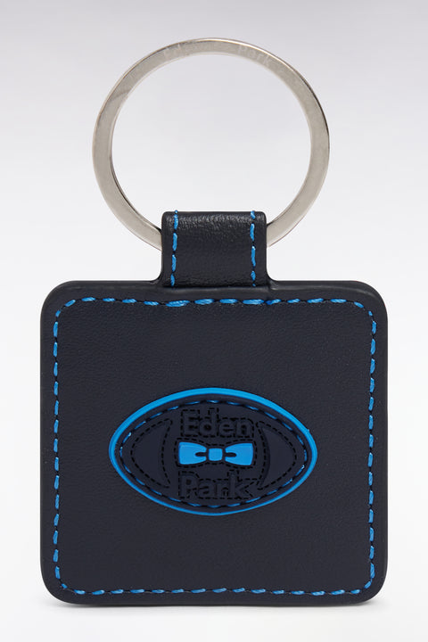 Blue leather keychain - Image 1