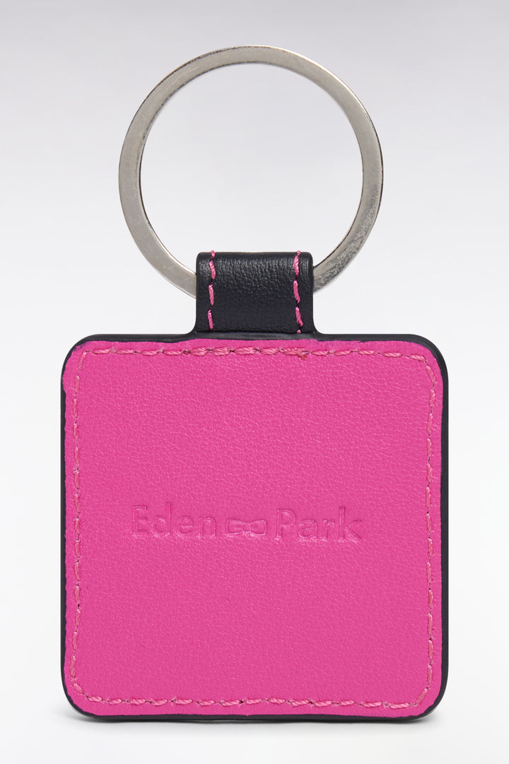 Porte-clefs en cuir rose