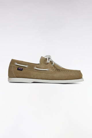 Camel suede leather boat shoes style loafers