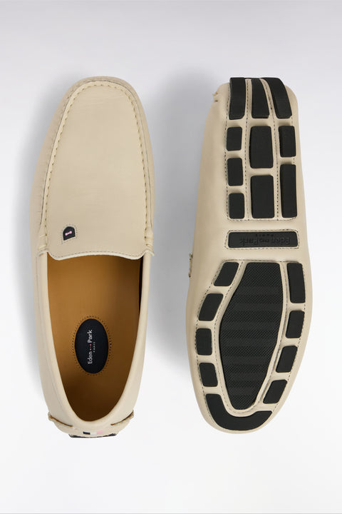 Beige split leather loafers - Image 3