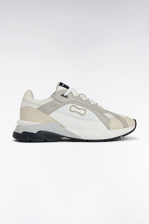 Wide white leather sneakers - Image 1