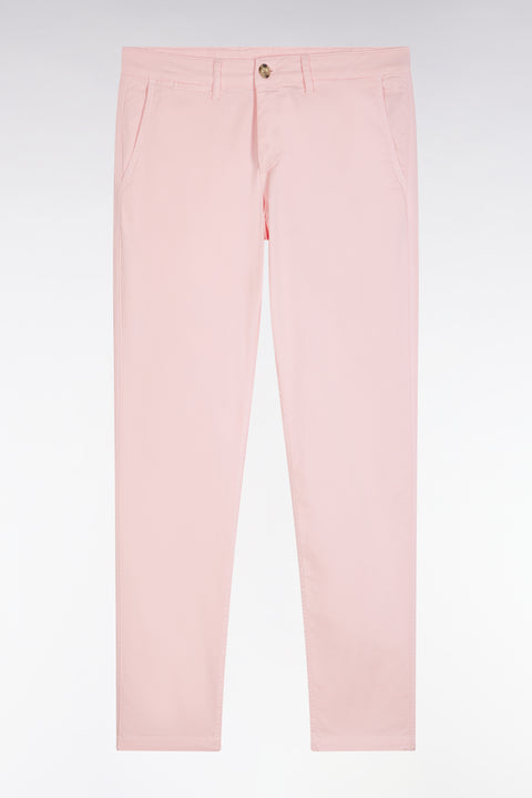 Pink straight-cut stretch cotton pleat-free chinos - Image 2