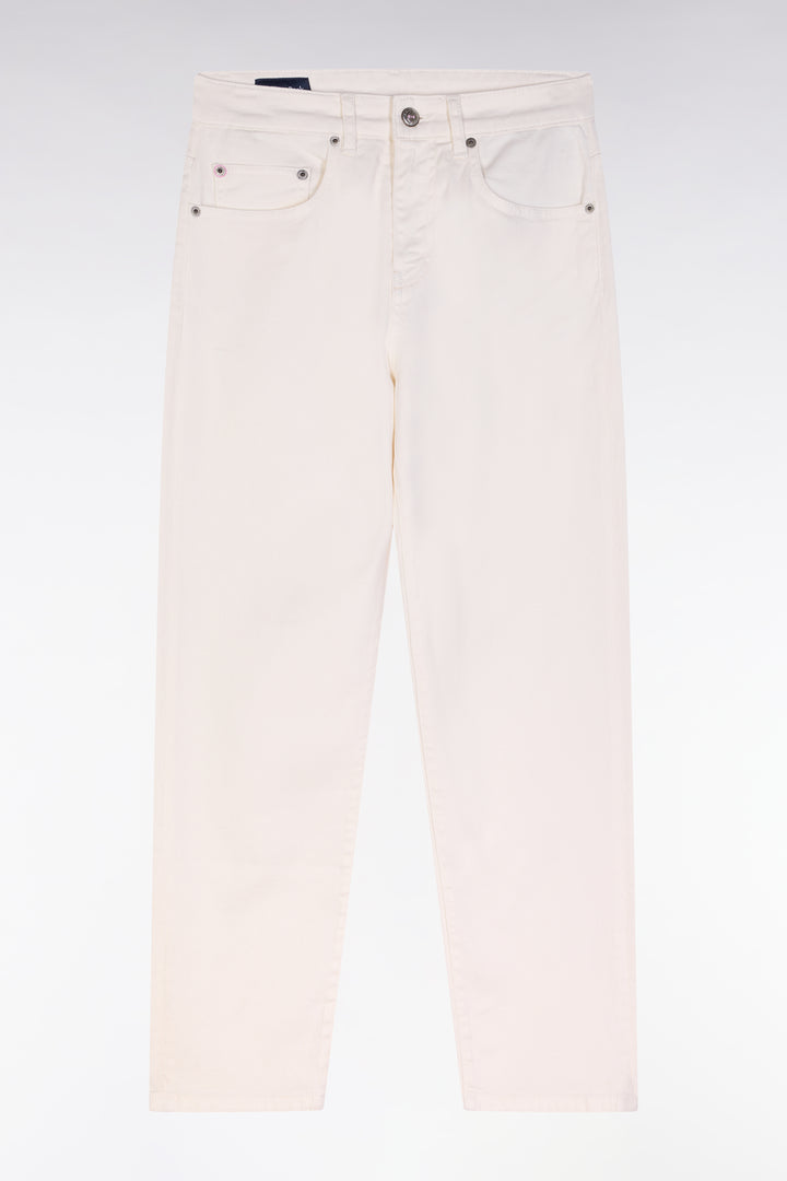 Jean 5 poches en denim stretch beige coupe Comfort