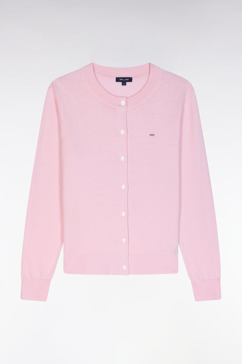 Pink relaxed-fit cardigan in cotton-silk blend - Image 2