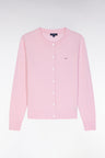 Pink relaxed-fit cardigan in cotton-silk blend