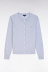 Light grey relaxed-fit cardigan in cotton-silk blend