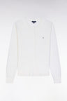 Ecru relaxed-fit cardigan in cotton-silk blend