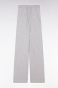 Pantalon à jambe large en coton biologique et cachemire gris coupe décontractée