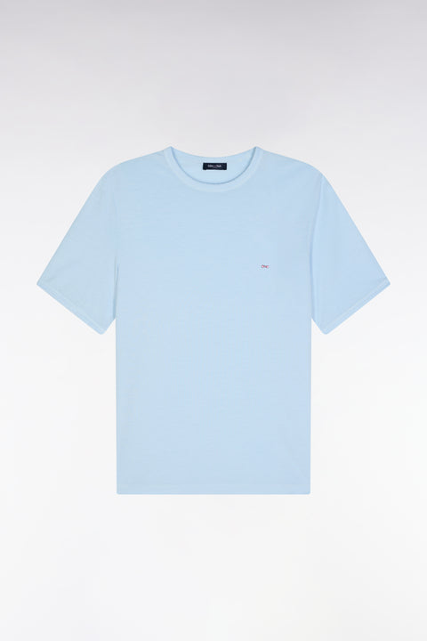 Straight-fit sky blue T-shirt in lyocell and cotton blend - Image 2