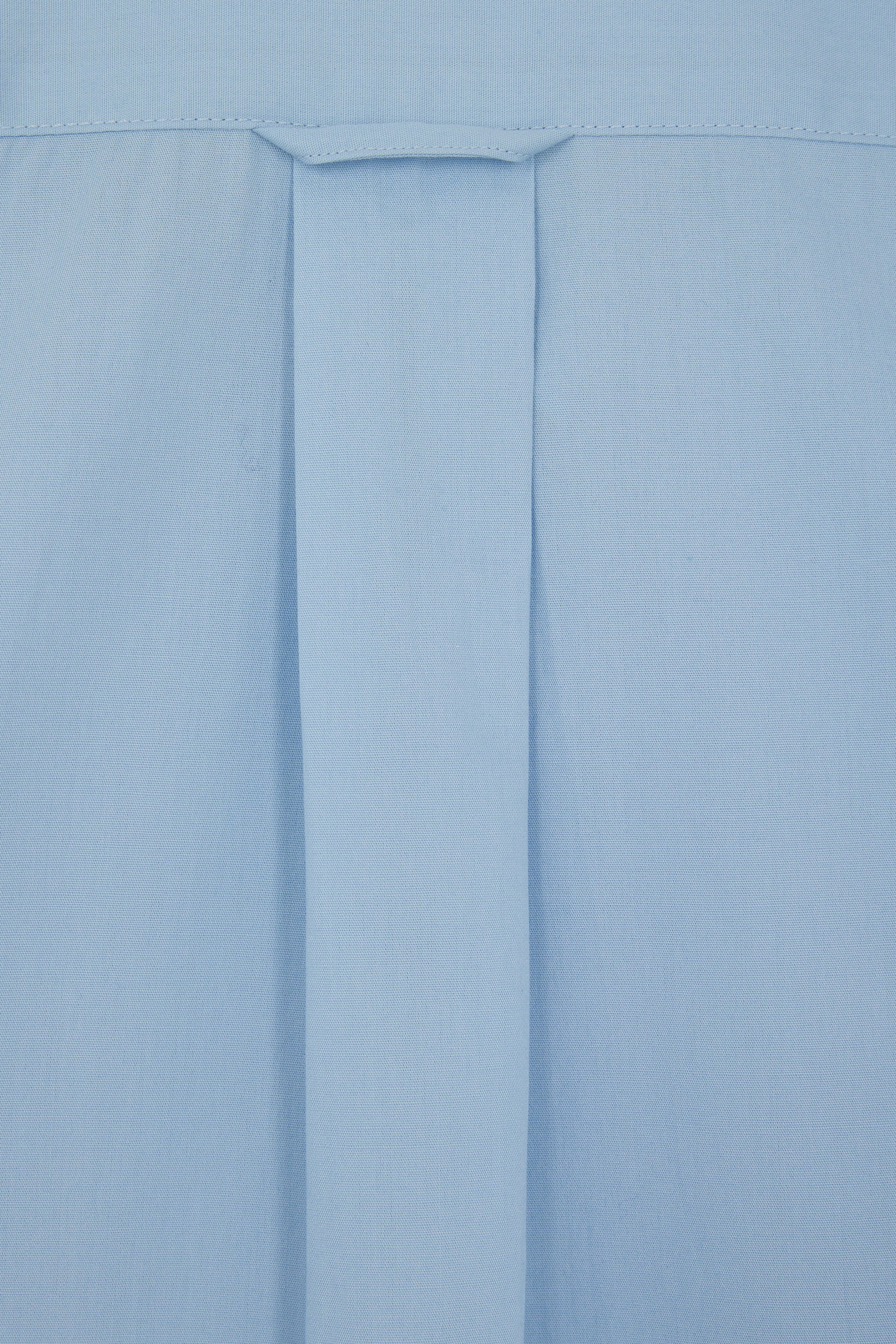 Regular plain sky blue cotton poplin shirt