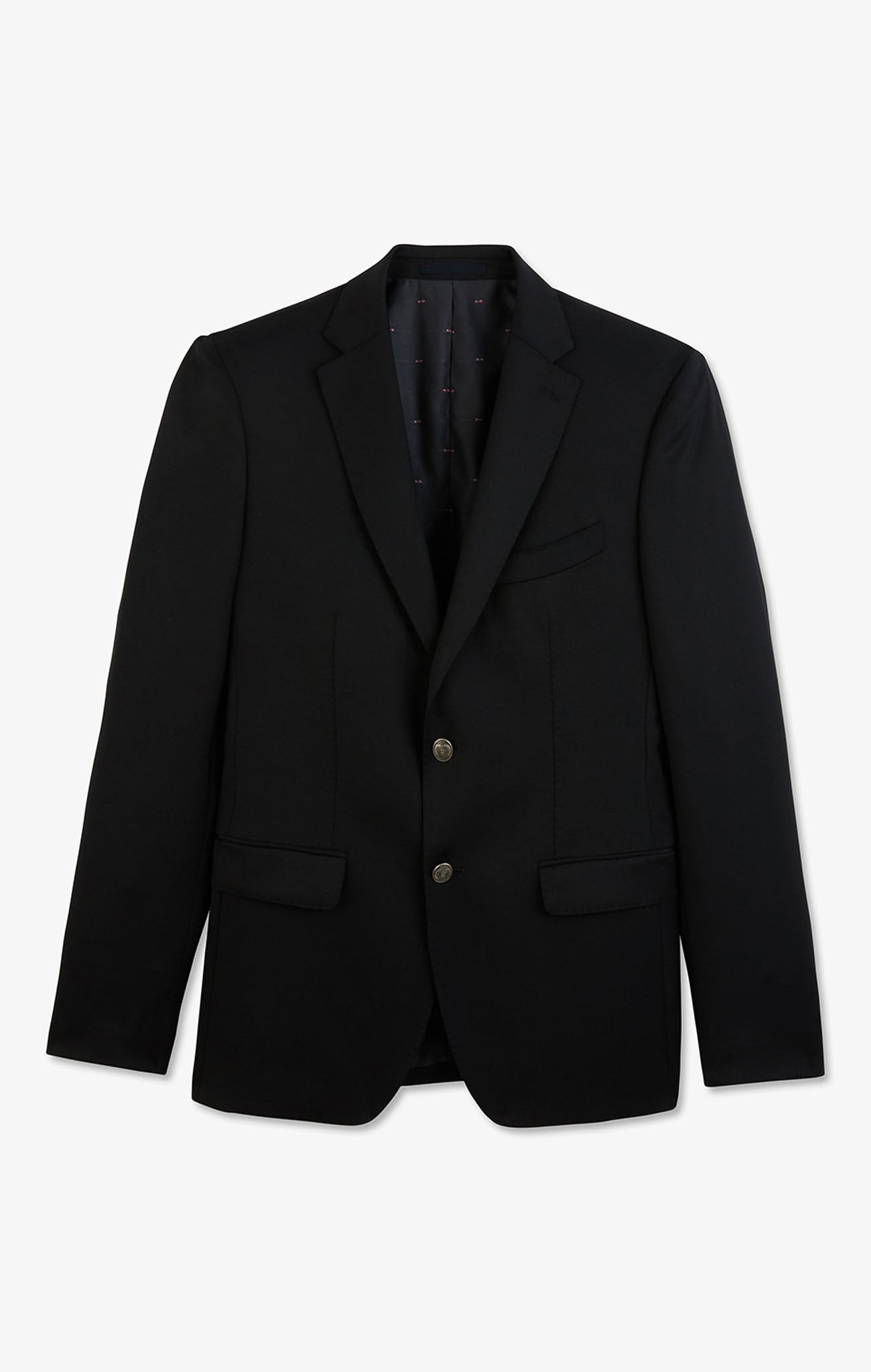 Slim fit black 100% wool blazer