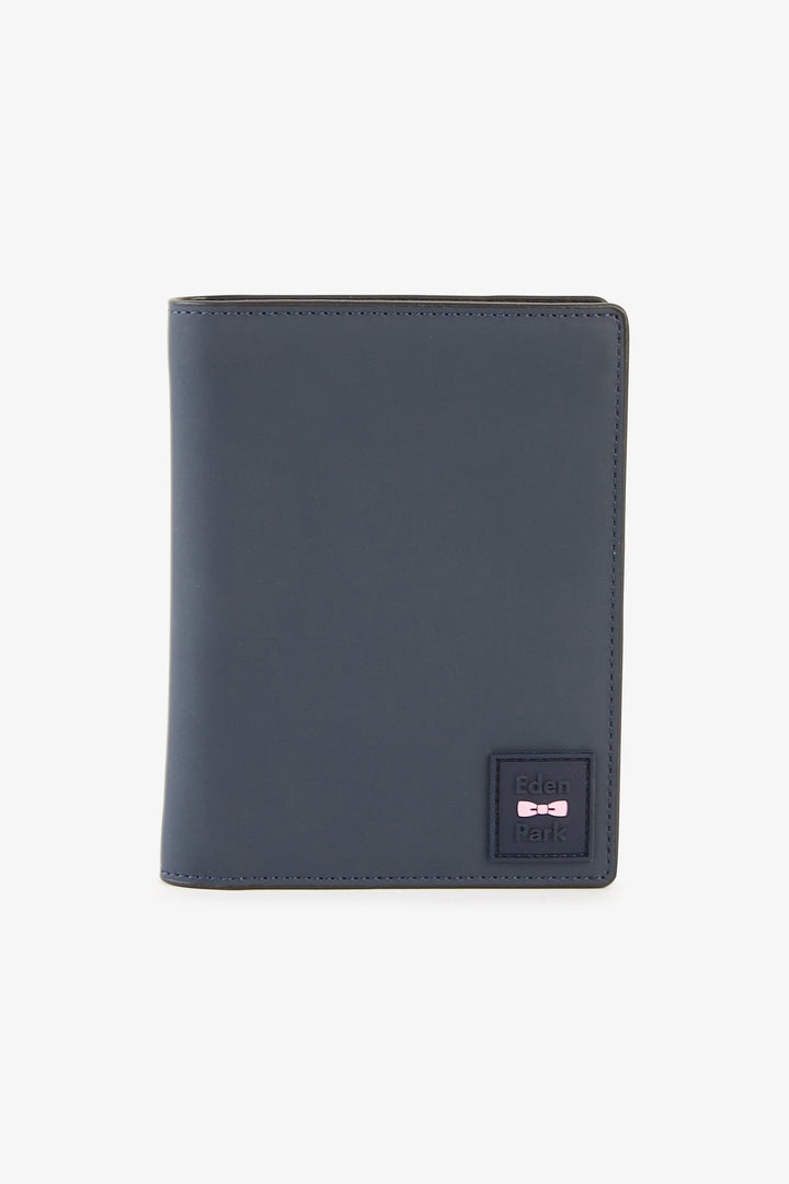 Dark blue rubber passport wallet