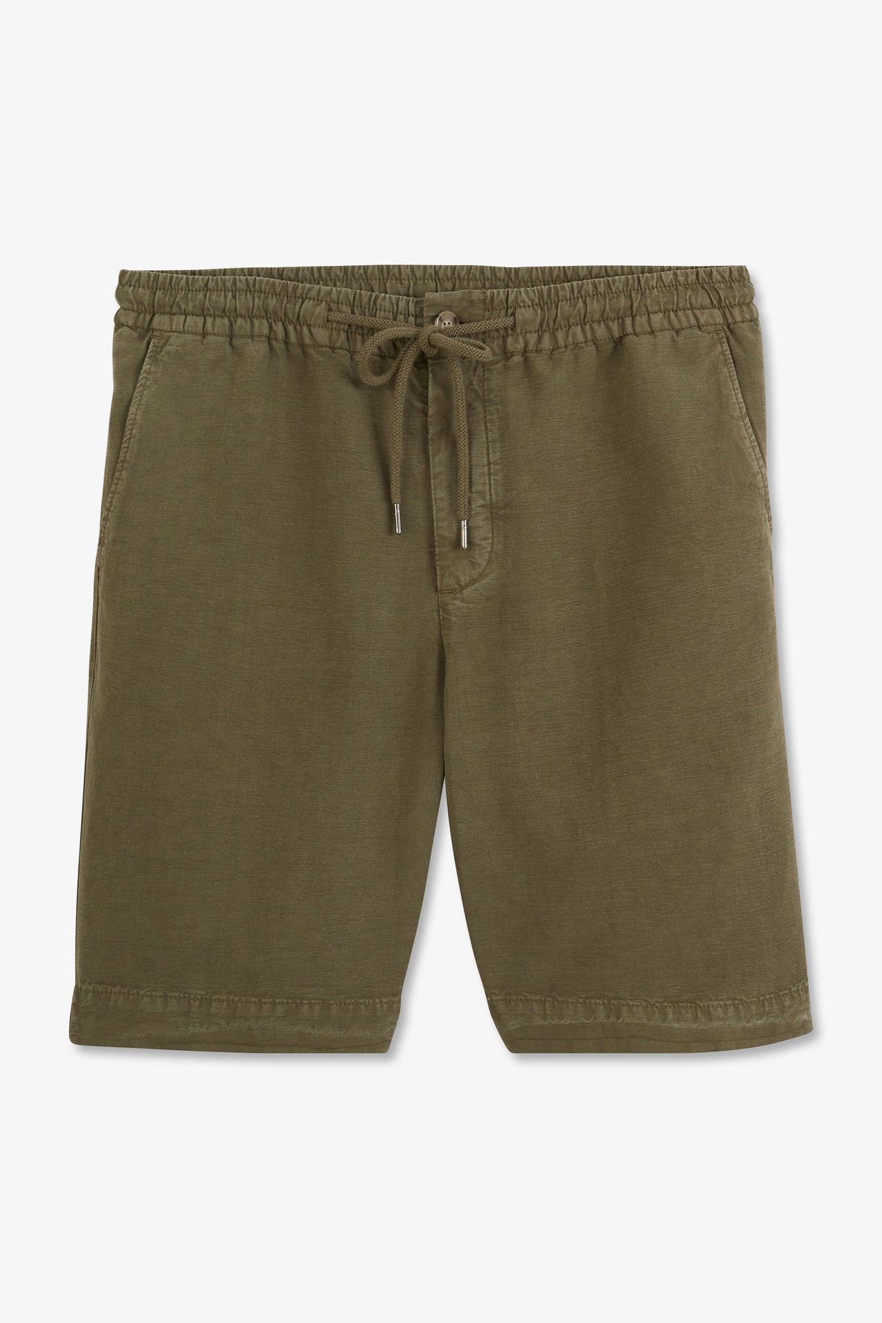Khaki Bermuda shorts with elasticated waist