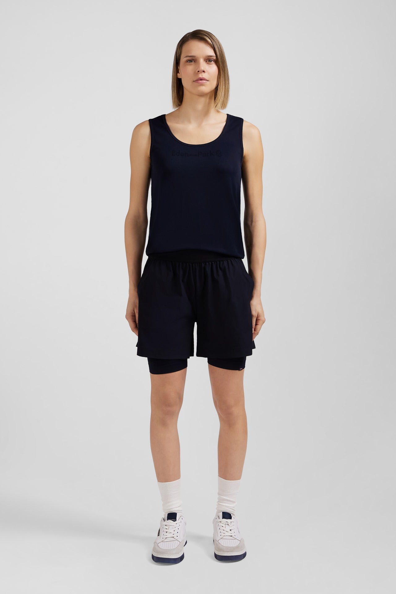 Navy blue sports shorts