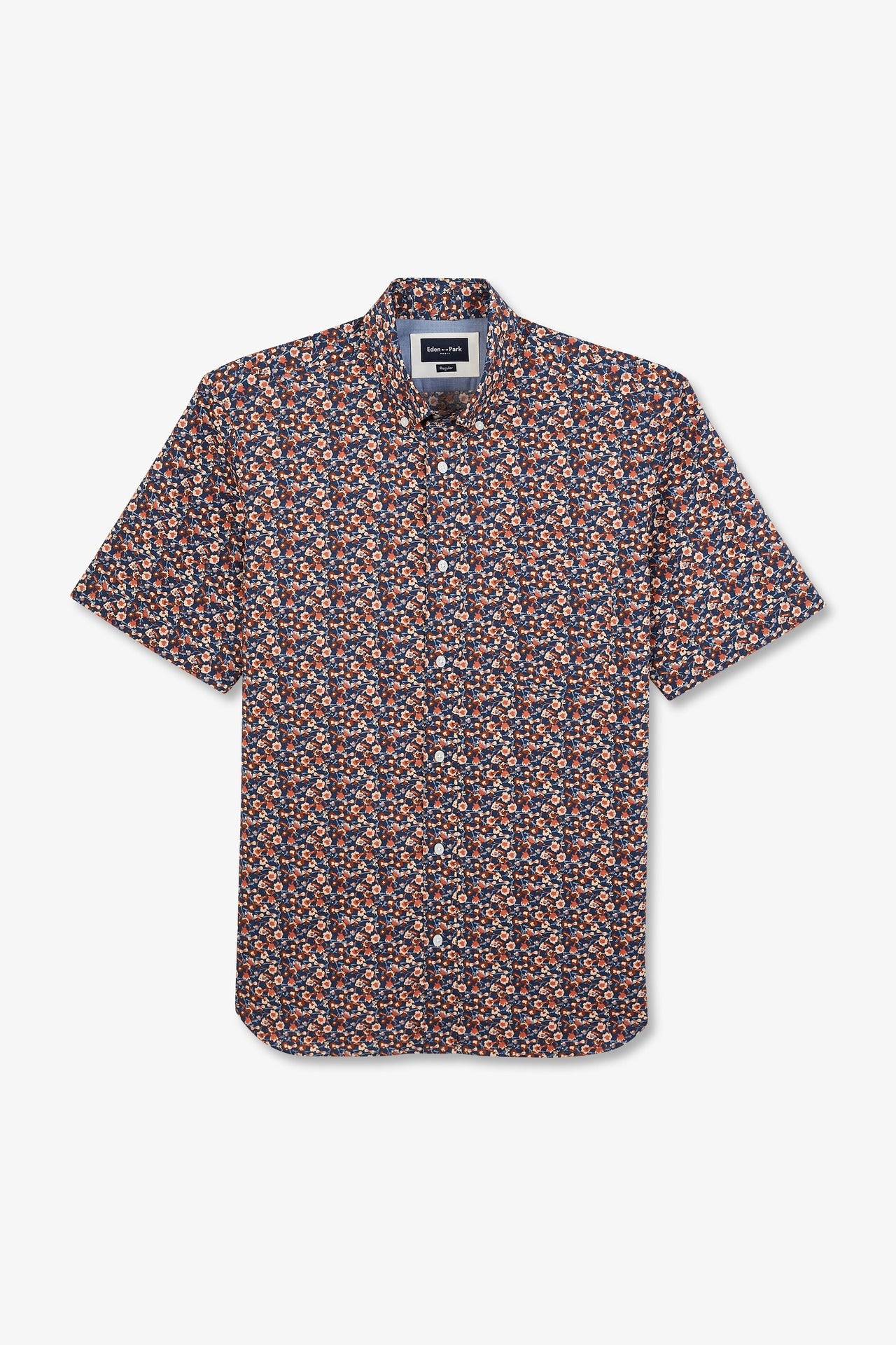 Navy blue shirt with exclusive floral print