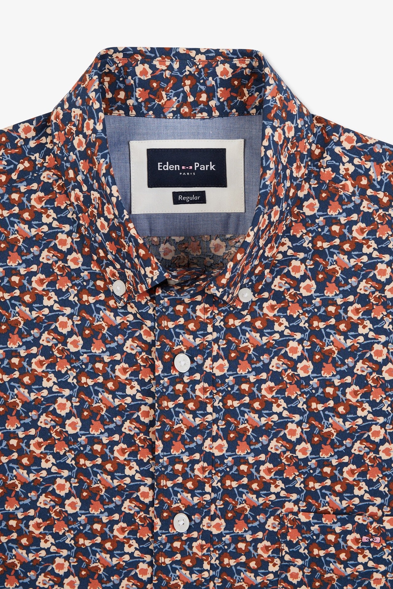 Navy blue shirt with exclusive floral print