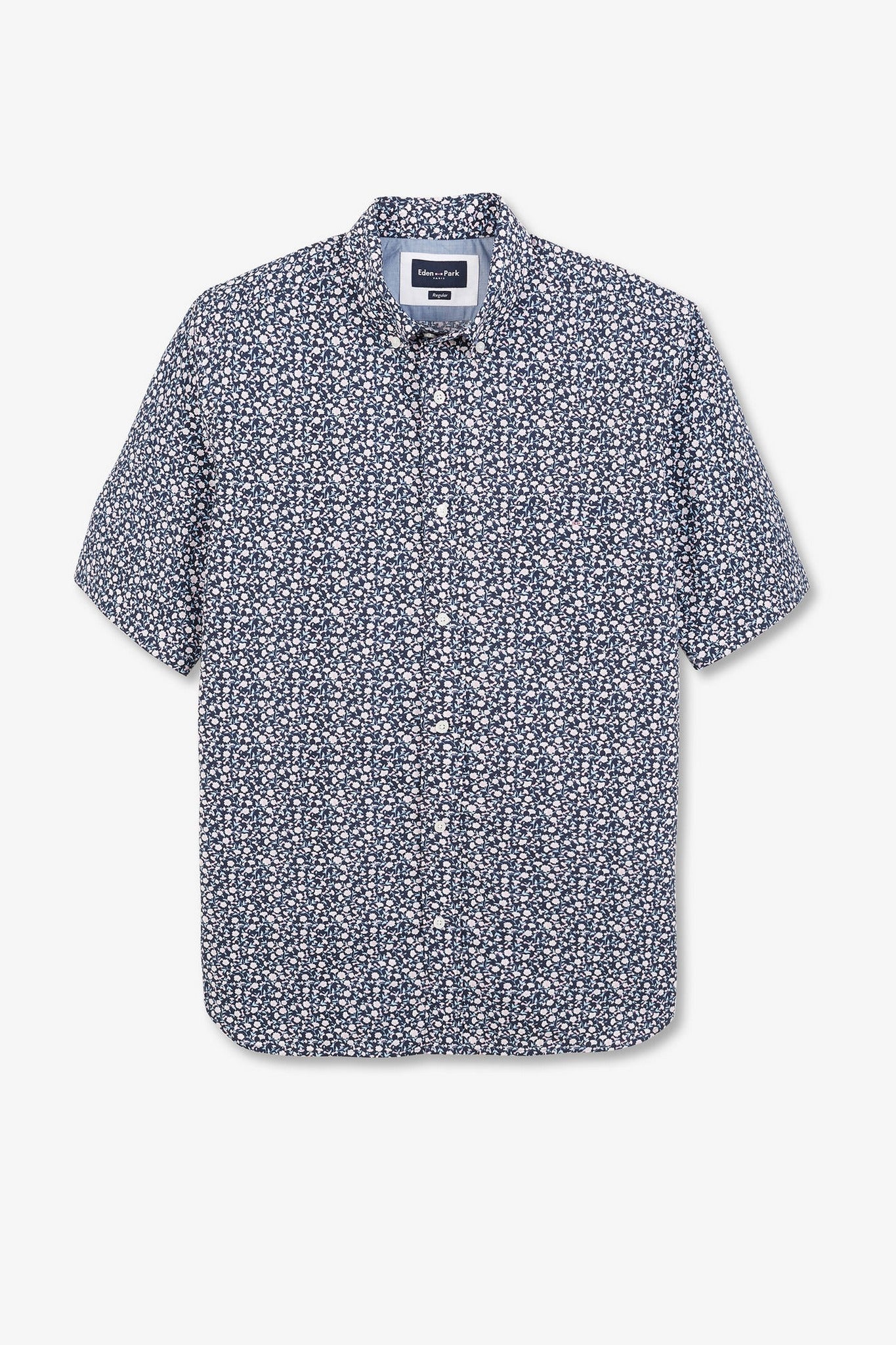 Navy blue shirt with exclusive floral print