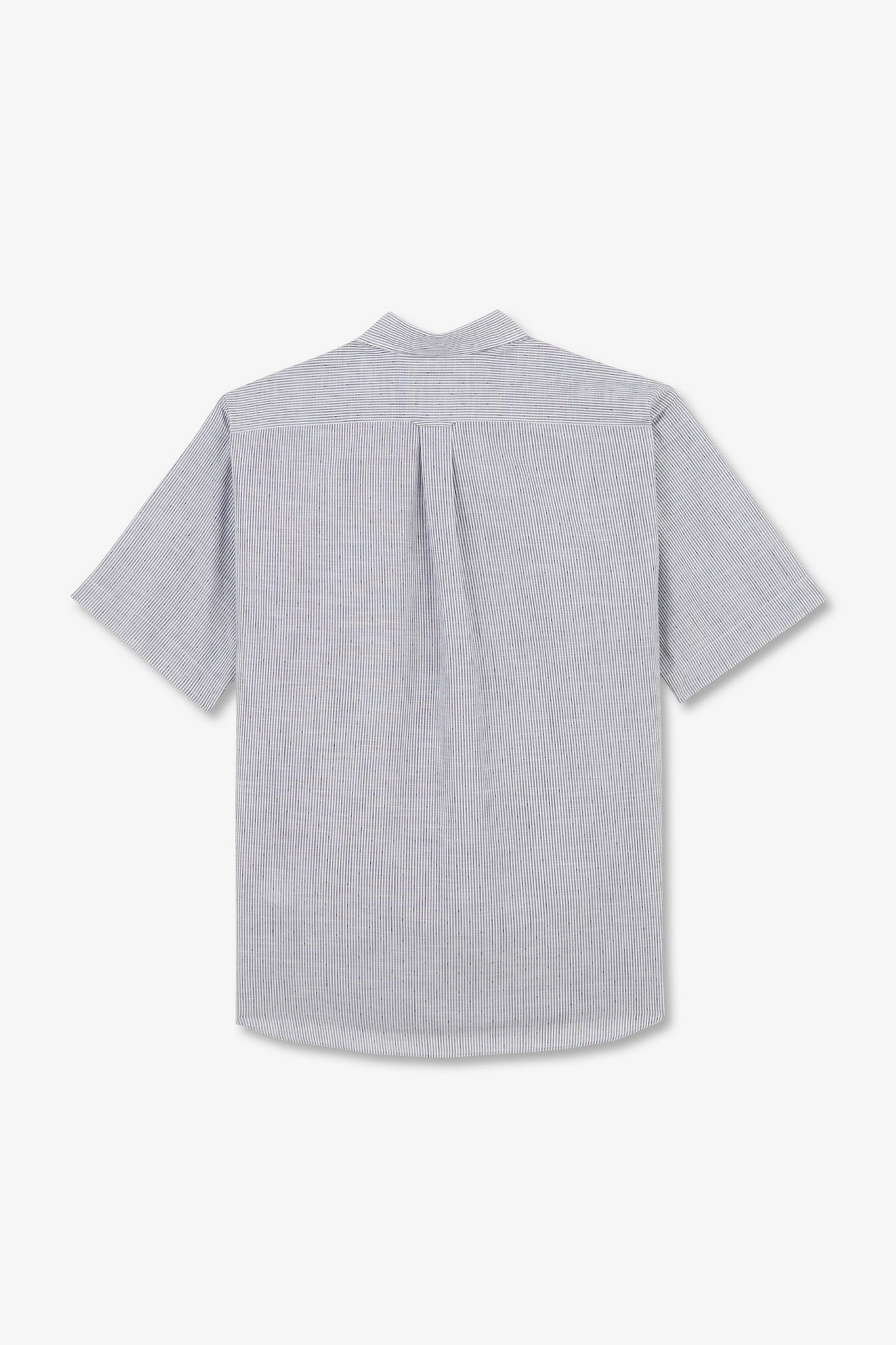 Dark blue striped shirt in cotton dobby