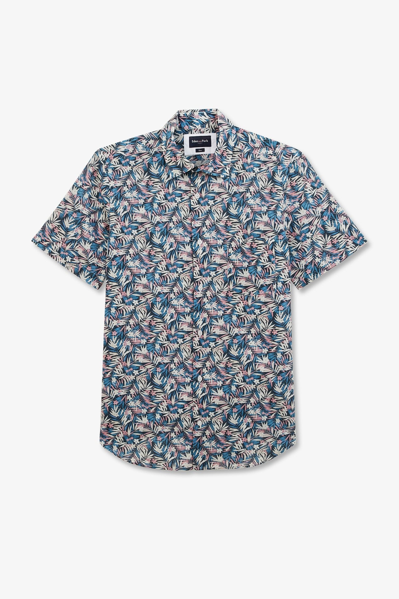 Blue shirt with exclusive floral print