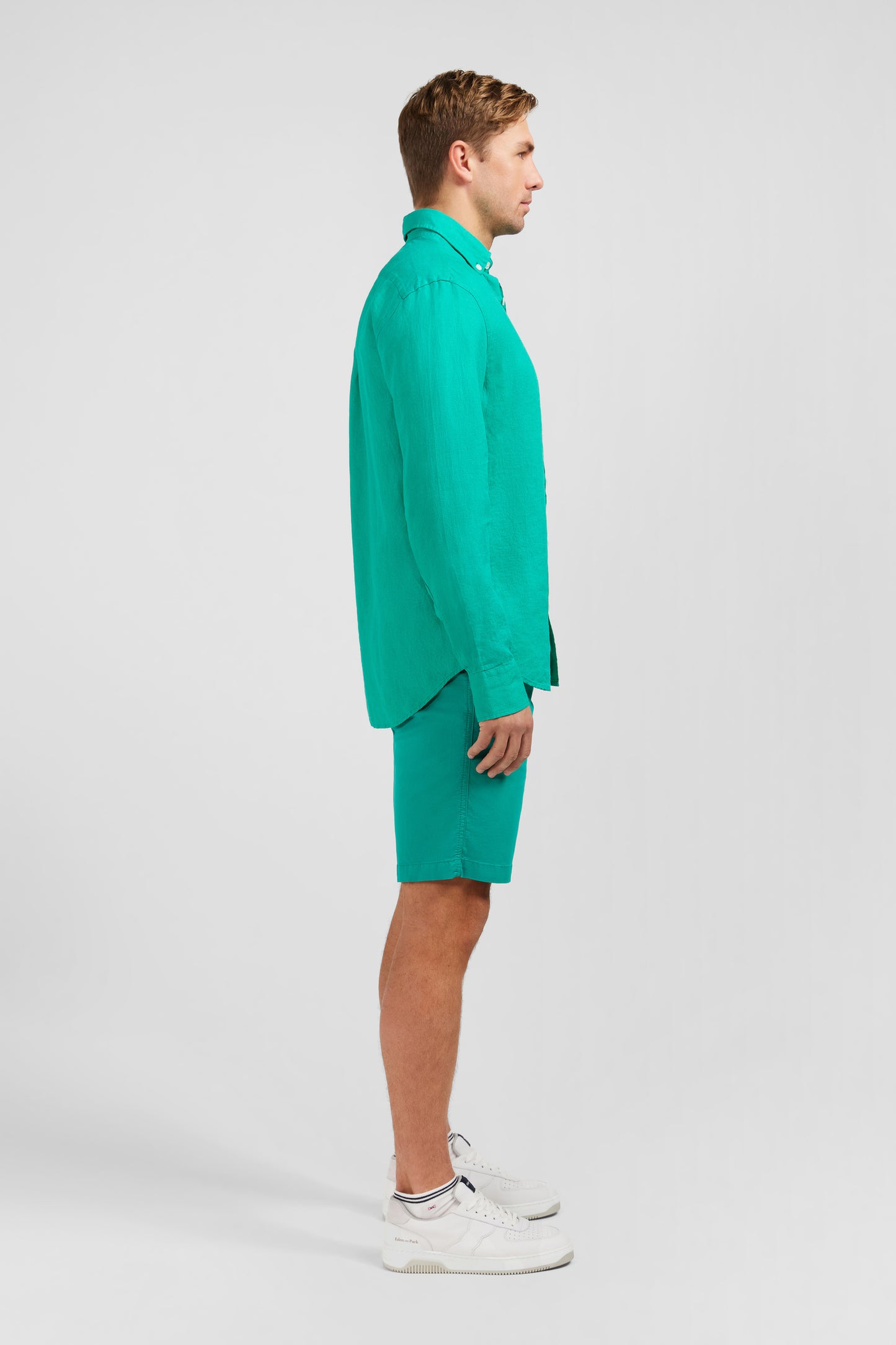 Plain green linen shirt