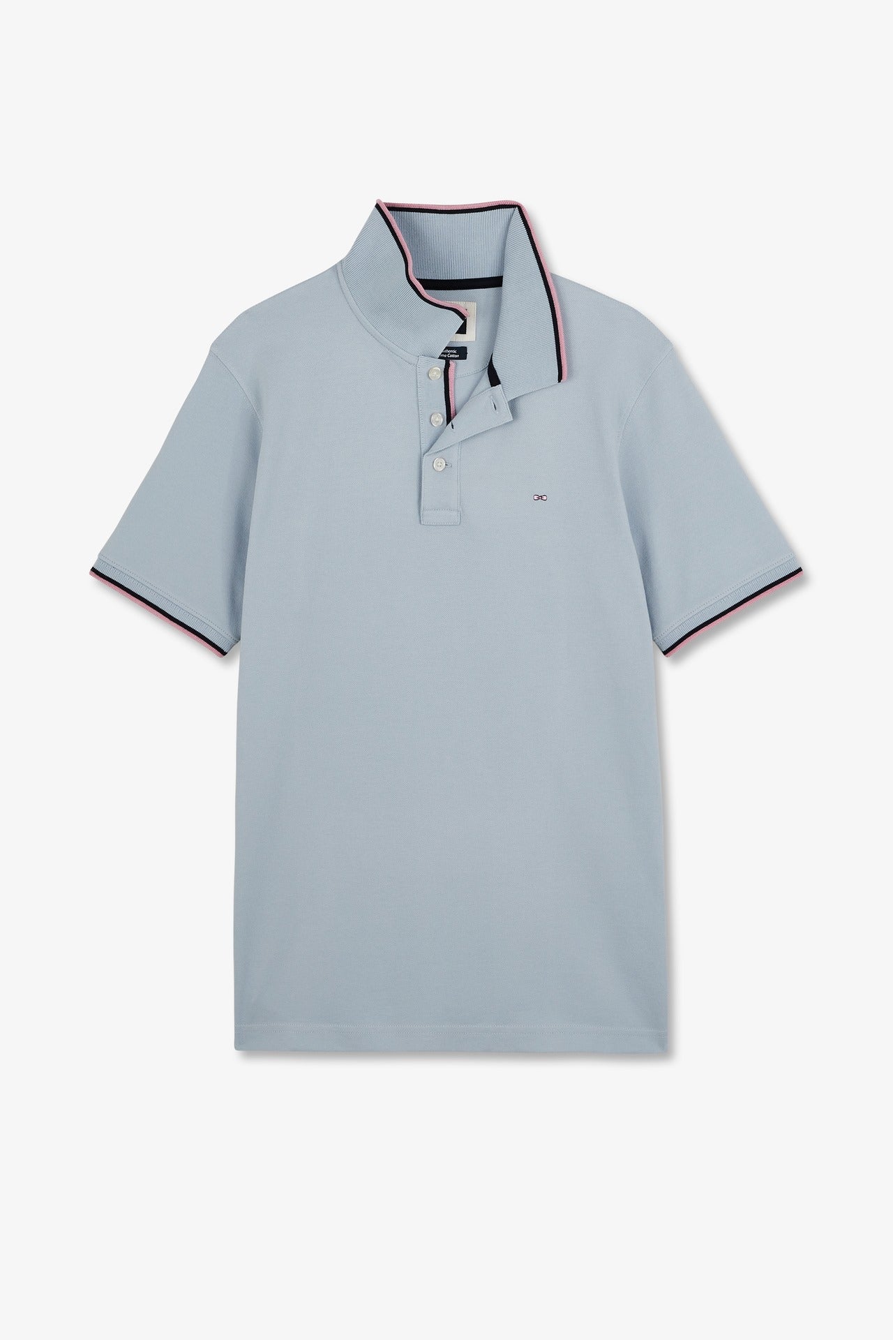 Light blue polo shirt in Pima cotton