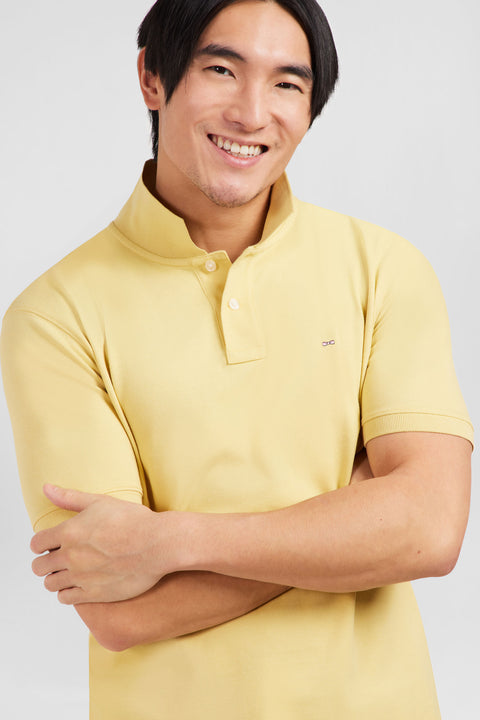 Plain yellow short-sleeved polo shirt - Image 2