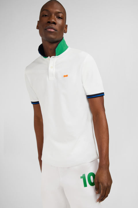 White short-sleeved polo shirt - Image 3