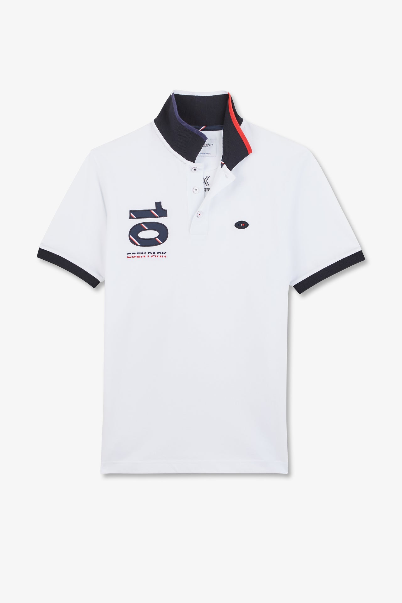 White short-sleeved XV de France polo shirt