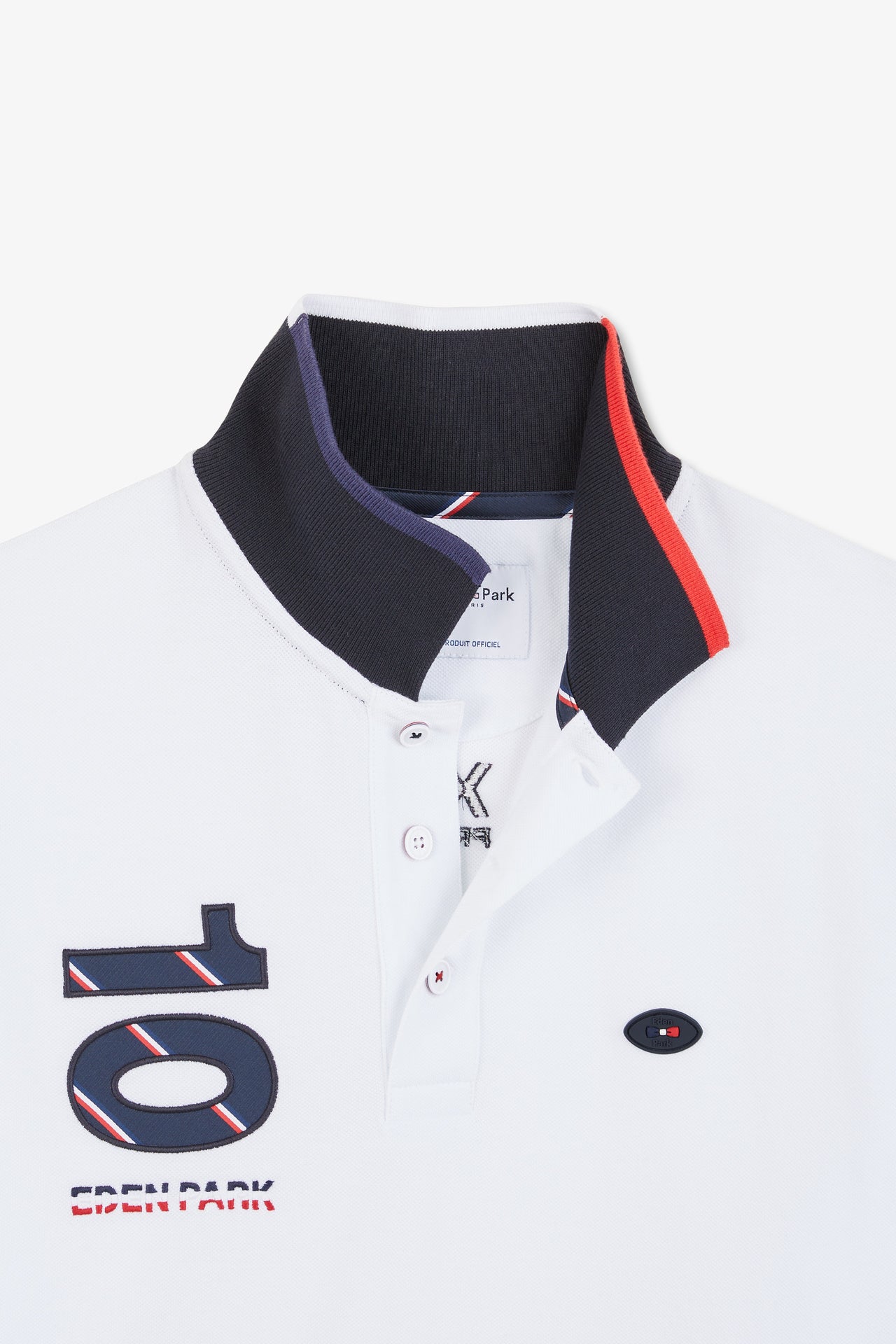 White short-sleeved XV de France polo shirt