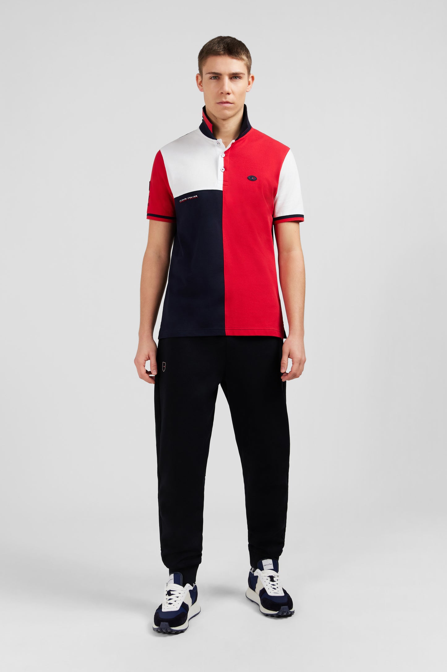Short-sleeved colour-block XV de France polo shirt