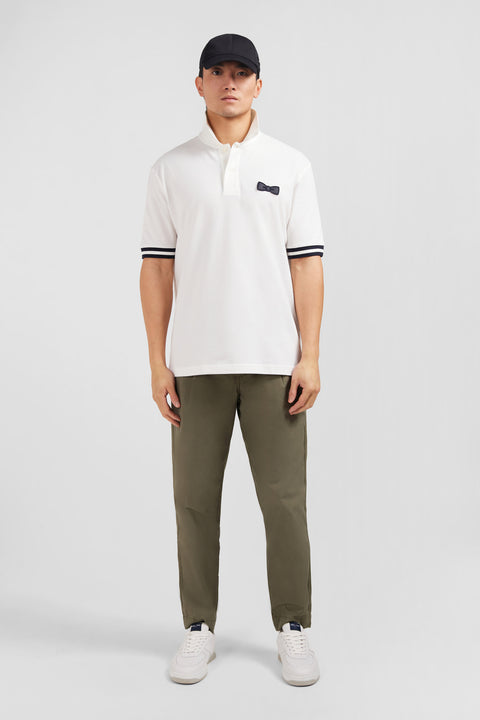 White short-sleeved polo shirt - Image 1