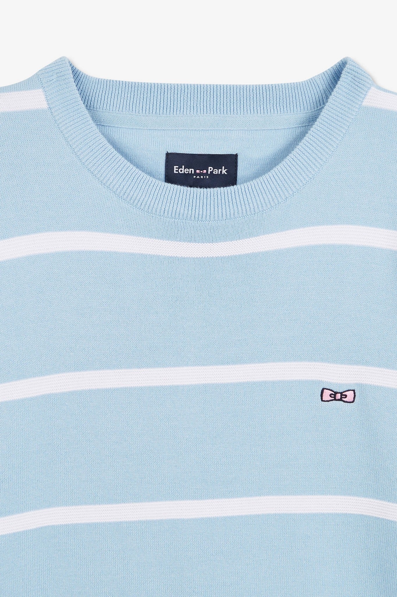 Light blue striped jumper in combination knit