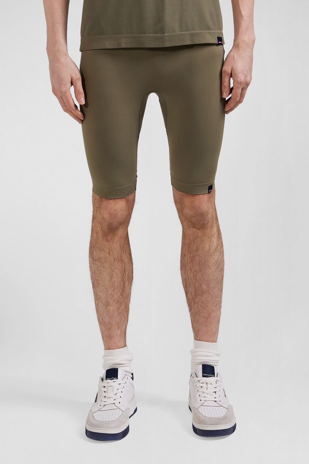 Khaki green stretch sports cycling shorts