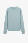Green fleece round-neck sweatshirt with bow tie embroidery