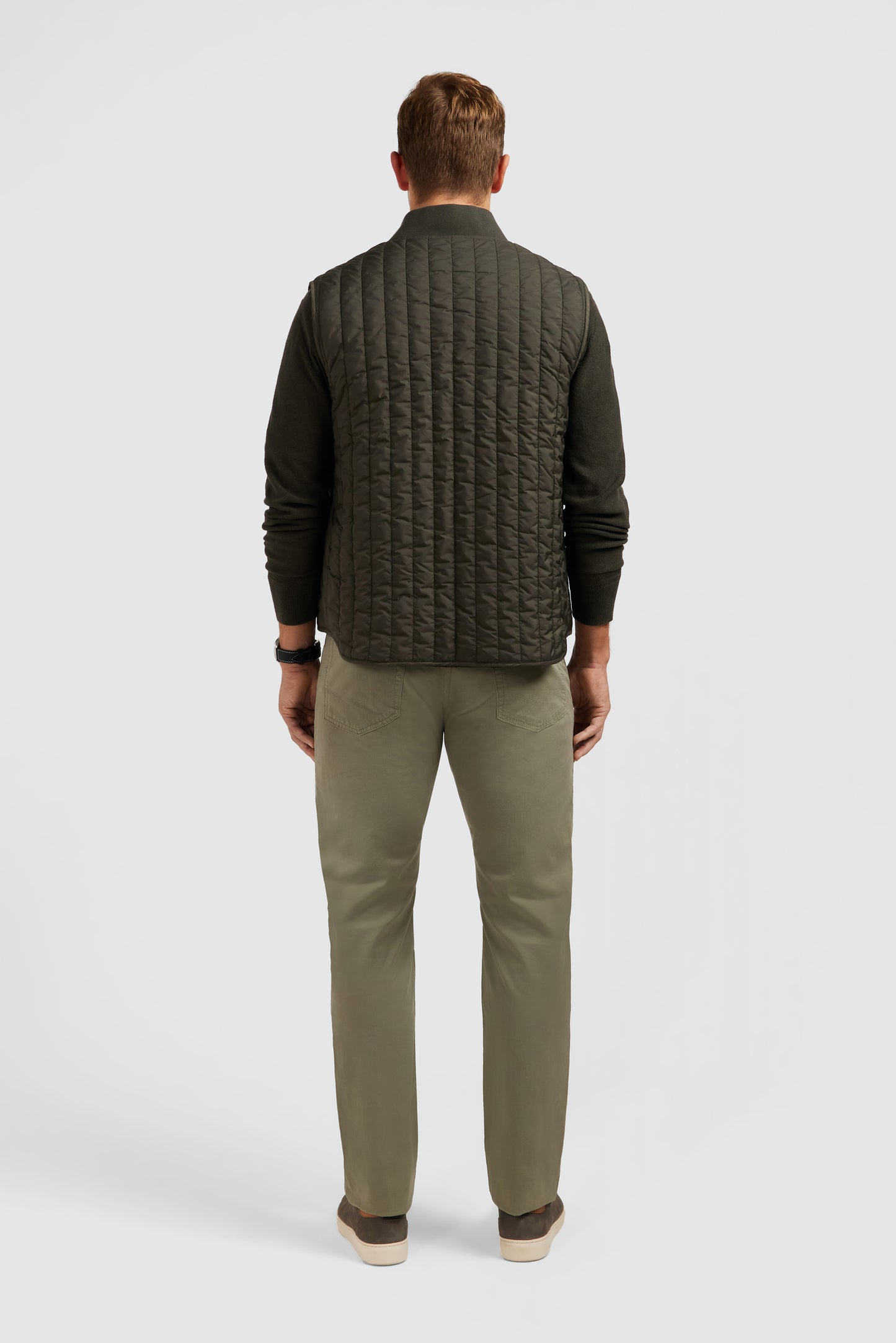 Khaki sleeveless puffa jacket