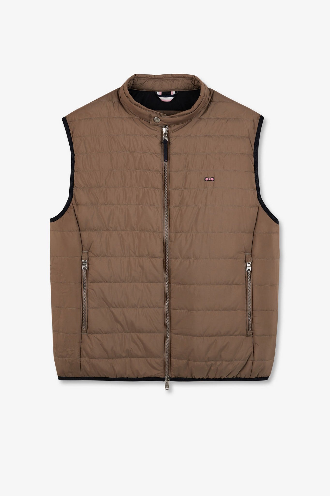 Beige sleeveless puffa jacket