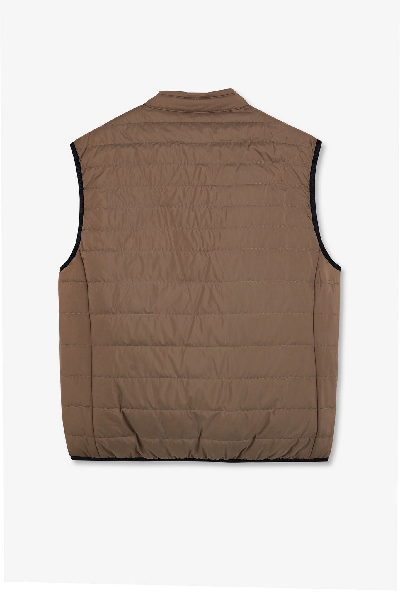 Beige sleeveless puffa jacket