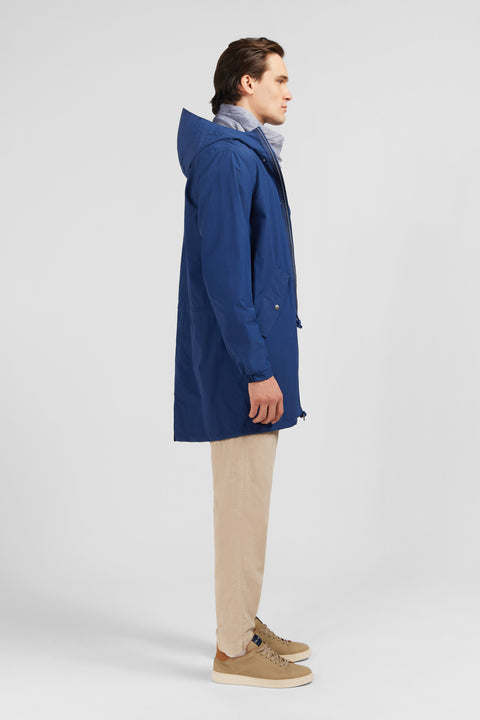 Navy cotton blend hooded parka - Image 3