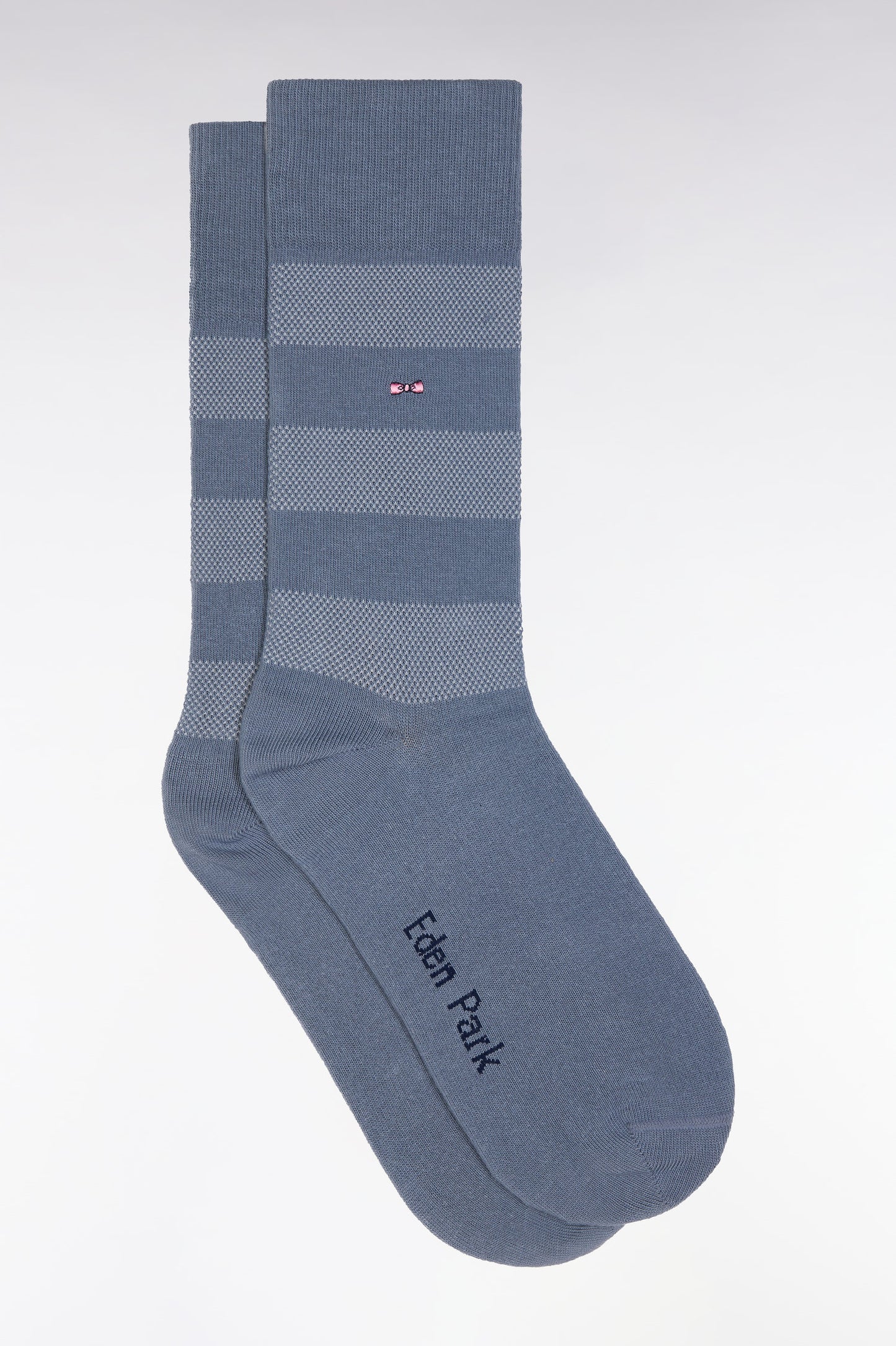 Grey stretch cotton-blend full-rim socks