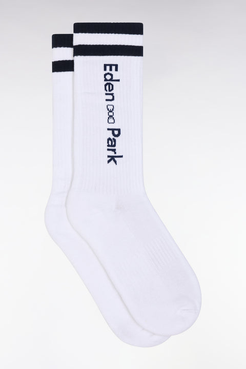 White stretch cotton-blend socks with Eden Park jacquard - Image 1