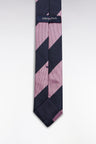 Rimmed tie in pink and navy silk