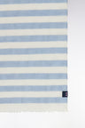 Cotton blend scarf with sky blue pinstripes