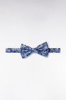 Blue flower print cotton bow tie
