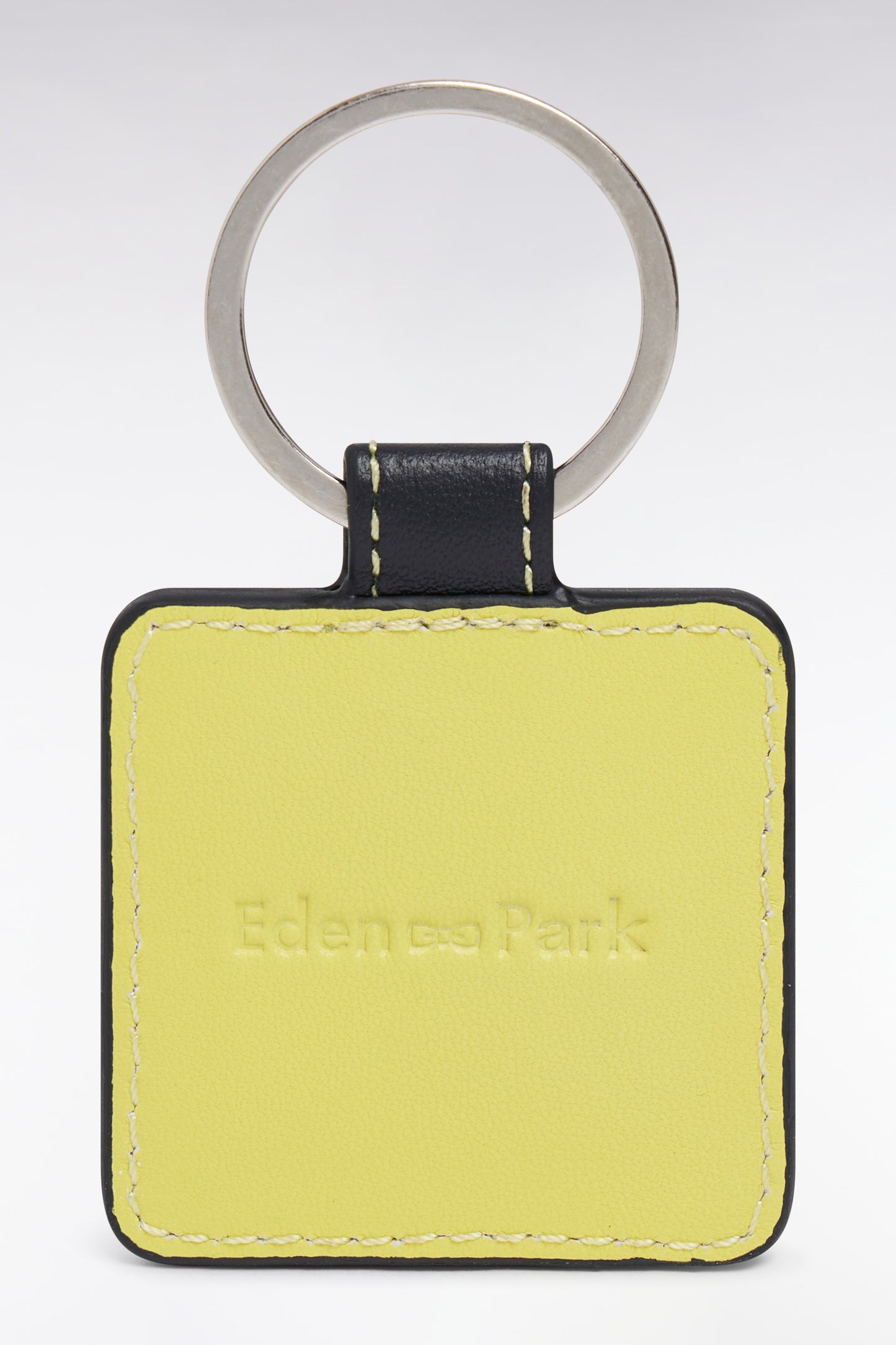 Porte-clefs en cuir jaune