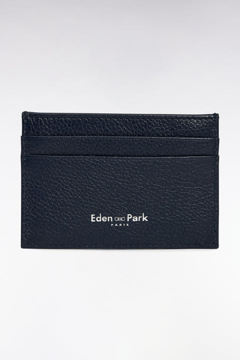 Navy grained leather card holder - Image 1