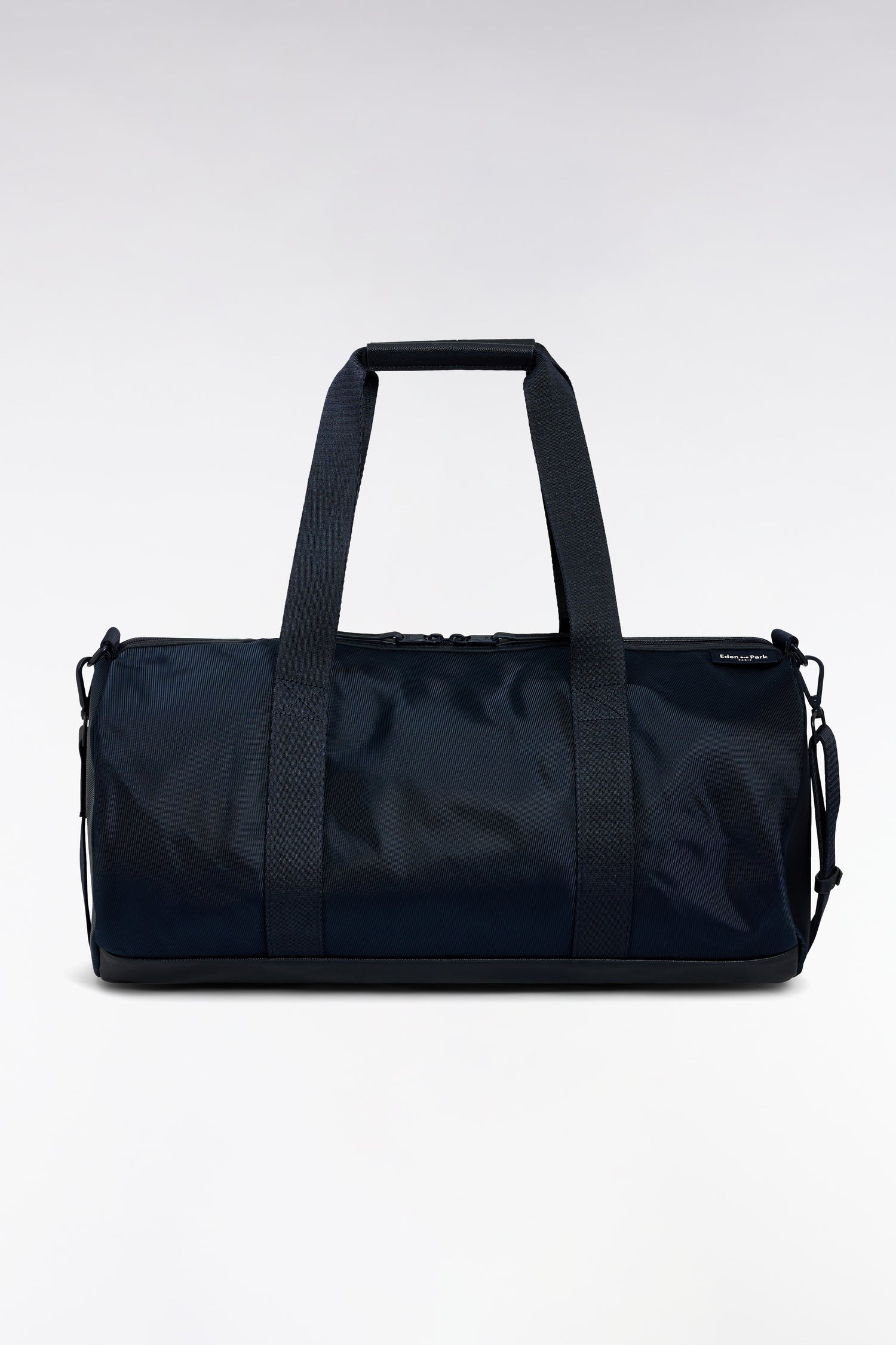 Sac de sport marine et noir en cuir et tissu