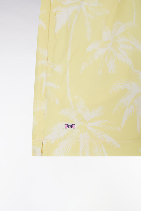 Yellow children's swimsuit with palm tree print - Image 2