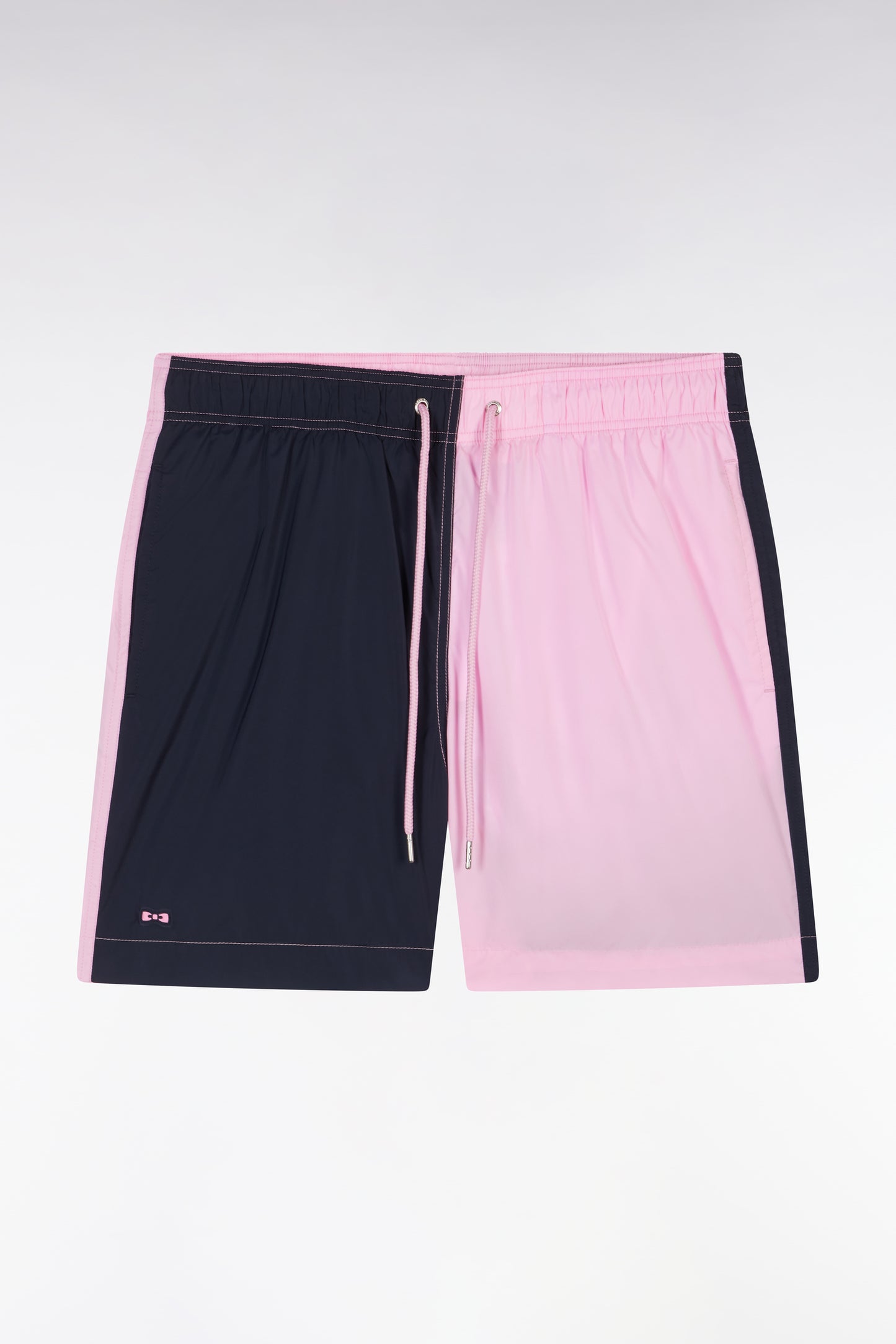 Two-tone swimsuit in pink and navy